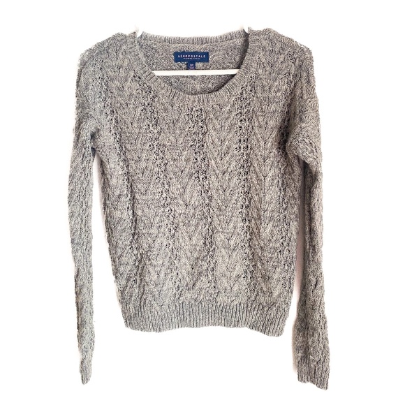 Aeropostale Sweaters - Aeropostale Women's Cable Knit Pullover Sweater Size Small Petite Gray